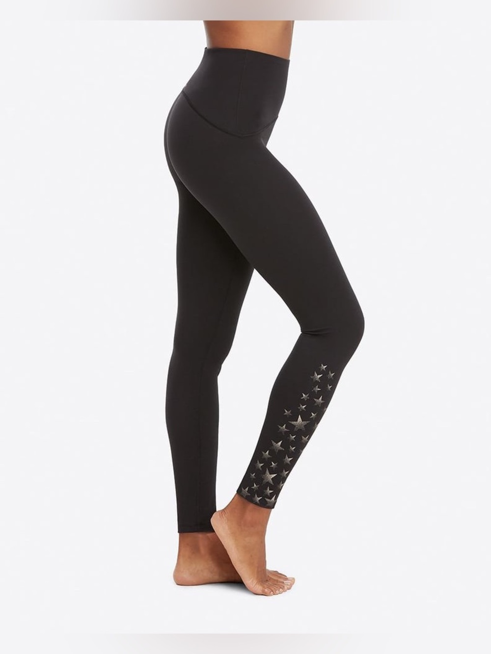 Spanx Booty Boost Active Printed Leggings, Metallic Star size small